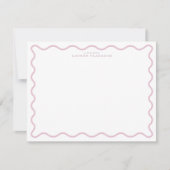 pastel pink wavy border note card einladung (Vorderseite)