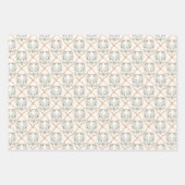 Pastel Pink Wedding Bridal Elegantes Flora und Fau Geschenkpapier Set (Vorderseite)