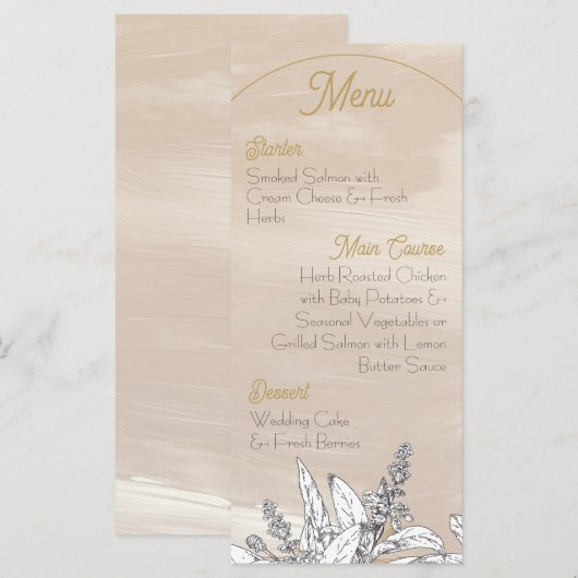 Pastel Pink Wedding Menu Menükarte (Vorne/Hinten)