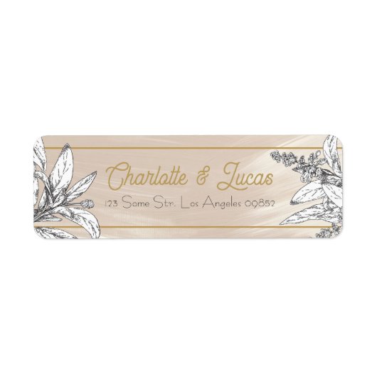 Pastel Pink Wedding Return Address Label (Vorne)