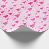 Pastel Pink Weihnachtsbaum Falling Schnee elegant Geschenkpapier (Ecke)