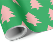 Pastel Pink Weihnachtsbaum Geschenkpapier (Rolleneckpunkt)
