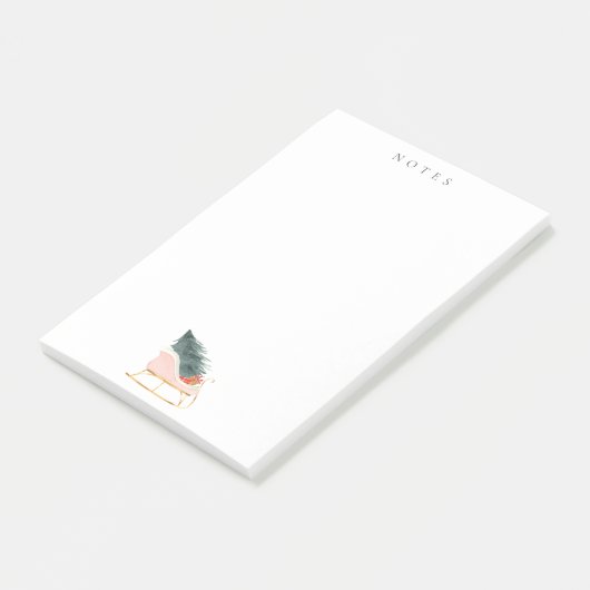 Pastel Pink Weihnachtsfest Post-it Klebezettel (angewinkelt)