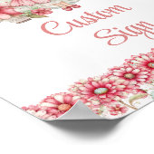 Pastel Pink Whimsical Fairy Floral 4th Birthday  Poster (Ecke)