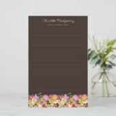 Pastel Pink Whimsical Spring Flowers Garden Blogs Briefpapier (Stehend Vorderseite)
