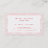 Pastel-Pink & White Art-Deko-Muster Visitenkarte (Rückseite)