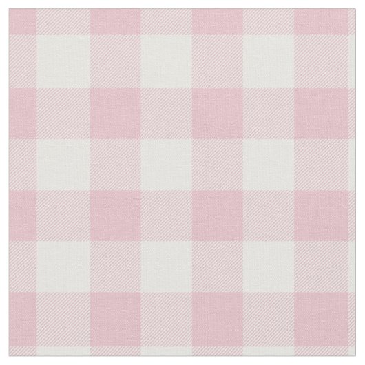 Pastel Pink & White Plaid Gingham Stoff (Nahaufnahme)