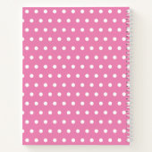 Pastel Pink White Polka Dot Stripskriptname Notizblock (Rückseite)