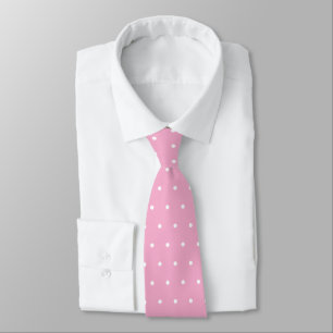Pastel Pink White Polka Dots Krawatte