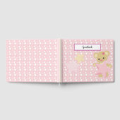 PASTEL PINK & WHITE STARS & TAN TEDDY BEAR GÄSTEBUCH (Voll)