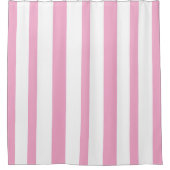 Pastel Pink White Summer Stripes Duschvorhang (Vorderseite)