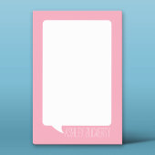 Pastel Pink & White Talk Blase Personalisierter Na Post-it Klebezettel