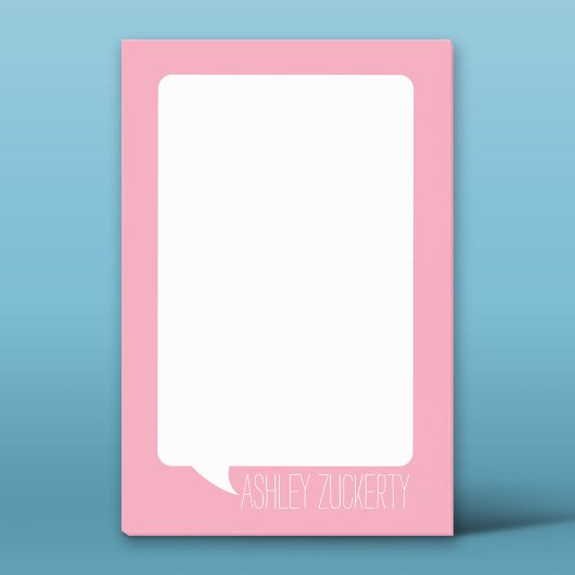 Pastel Pink & White Talk Blase Personalisierter Na Post-it Klebezettel