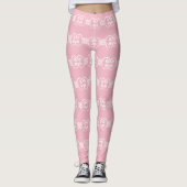 Pastel Pink White Viktorianisch 4Ashley Leggings (Vorderseite)