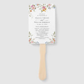 Pastel Pink Wild Blume Hochzeitsprogramm Fächer (Vorderseite)