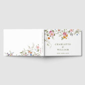 Pastel Pink Wildblume Floral Hochzeit Gästebuch (Voll)