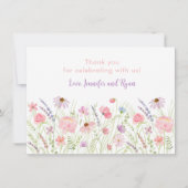 Pastel Pink Wildblume Meadow Baby Dusche Dankeskarte (Vorderseite)