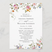 Pastel Pink Wilde Blume Hochzeitfeier Programm (Vorderseite)