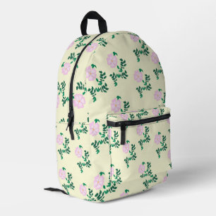 Pastel Pink Wilde Rose Blume Vintages Muster Bedruckter Rucksack