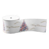 Pastel Pink Xmas Trees Christmas  Ripsband (Spule)