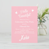 Pastel Pink XOXO Galentine-Day-Party Einladung (Stehend Vorderseite)