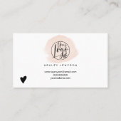 Pastel Pinselstrich minimalistische Logo-Bestellun Visitenkarte (Rückseite)