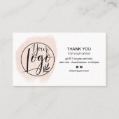 Pastel Pinselstrich minimalistische Logo-Bestellun Visitenkarte (Vorderseite)