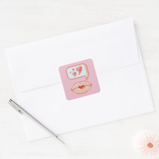 Pastel Pixel Kissy Lips - Autumn Sticker (Umschlag)
