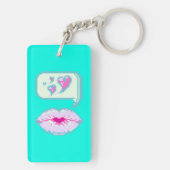 Pastel Pixel Kissy Lips - Frühlings-Acryl-Schlüsse Schlüsselanhänger (Rückseite)