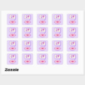 Pastel Pixel Kissy Lips - Summer Sticker (Blatt)