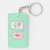 Pastel Pixel Kissy Lips - Winter Akryllischer Schl Schlüsselanhänger (Rückseite)