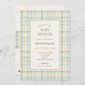 Pastel Plaid Baby Shower Invitation Einladung (Vorne/Hinten)