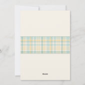 Pastel Plaid Baby Shower Invitation Einladung (Rückseite)