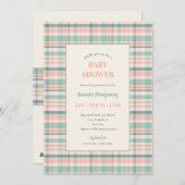 Pastel Plaid Baby Shower Invitation Einladung (Vorne/Hinten)