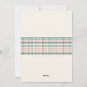 Pastel Plaid Baby Shower Invitation Einladung (Rückseite)