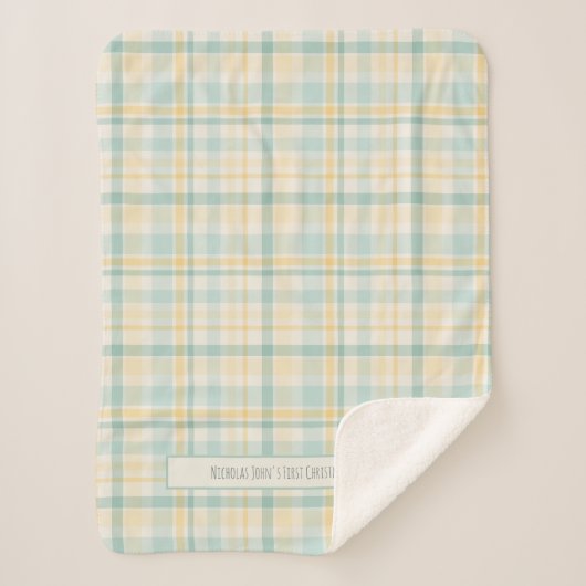 Pastel Plaid Baby's First Christmas Sherpadecke (Vorderseite)