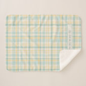 Pastel Plaid Baby's First Christmas Sherpadecke (Vorderseite (Horizontal))