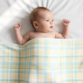 Pastel Plaid Baby's First Christmas Sherpadecke