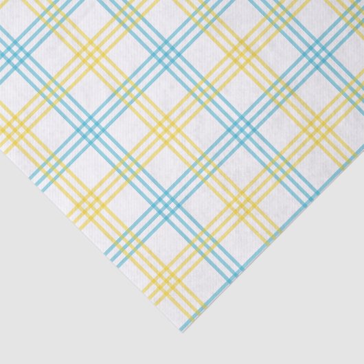Pastel Plaid Blue Yellow DIY Decoupage Paper Seidenpapier (Ausschnitt)