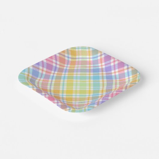 Pastel Plaid  Pappteller (Gewinkelt)
