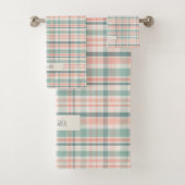 Pastel Plaid with name Badhandtuch Set (Insitu)