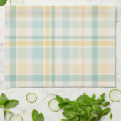 Pastel Plaid - yellow teal cream Geschirrtuch (Gefaltet)