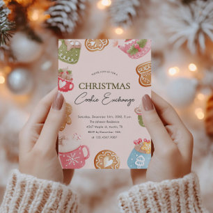 Pastel Playful Christmas Cookie Exchange Party Einladung