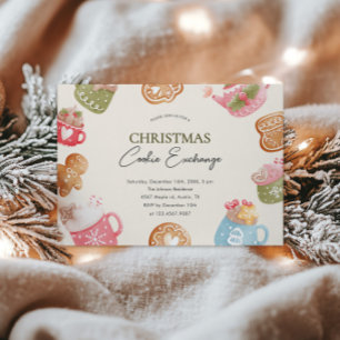Pastel Playful Christmas Cookie Exchange Party Einladung