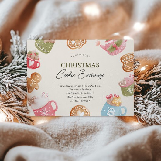 Pastel Playful Christmas Cookie Exchange Party Einladung