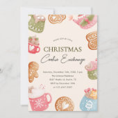 Pastel Playful Christmas Cookie Exchange Party Einladung (Vorderseite)