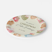 Pastel Playful Christmas Cookie Exchange Party Pappteller (Schrägansicht)