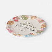 Pastel Playful Christmas Cookie Exchange Party Pappteller (Schrägansicht)