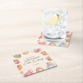 Pastel Playful Christmas Cookie Exchange Party Rechteckiger Pappuntersetzer (Vor Ort)