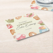 Pastel Playful Christmas Cookie Exchange Party Rechteckiger Pappuntersetzer (angewinkelt)